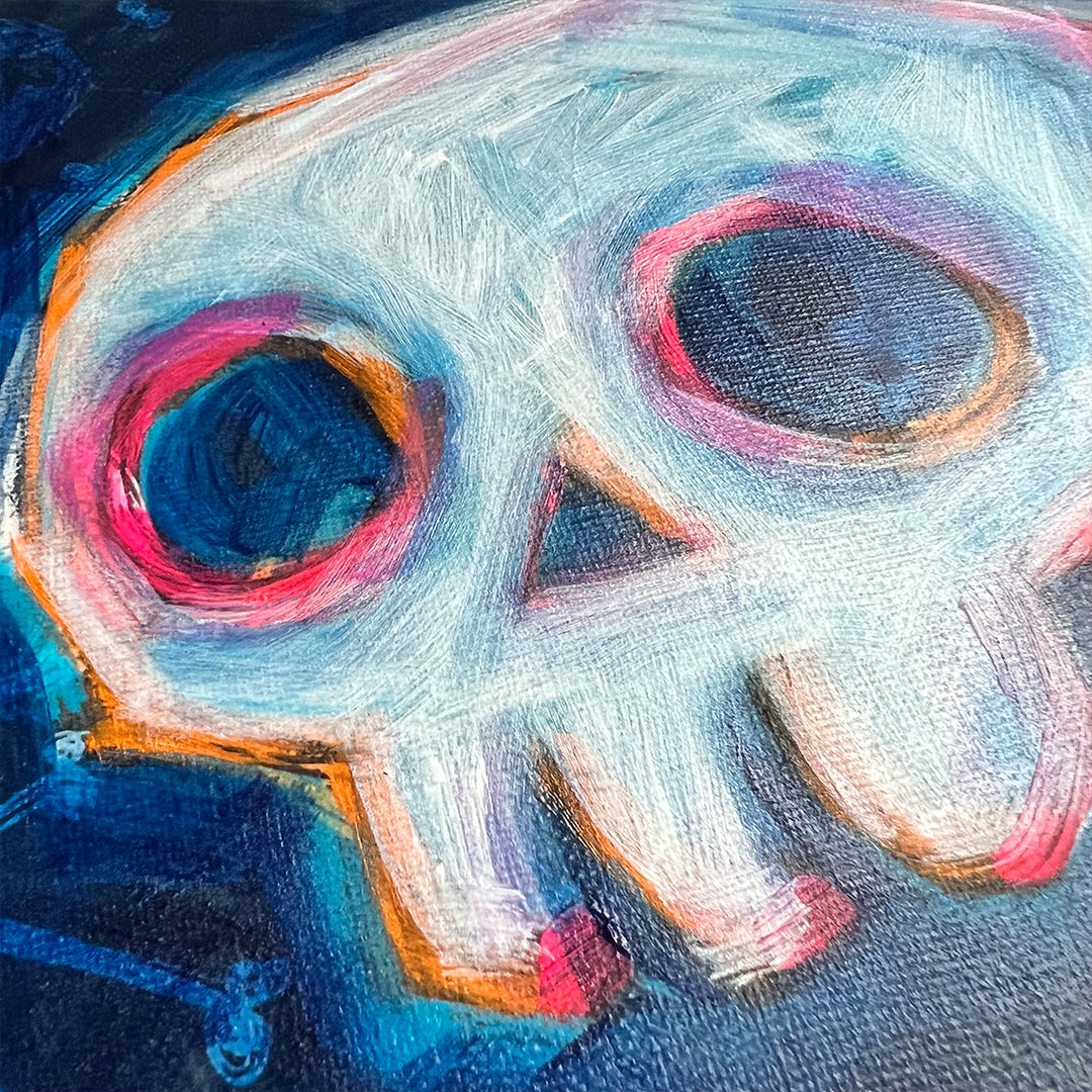 2024 Skull1 20x25cm Painted Canvas