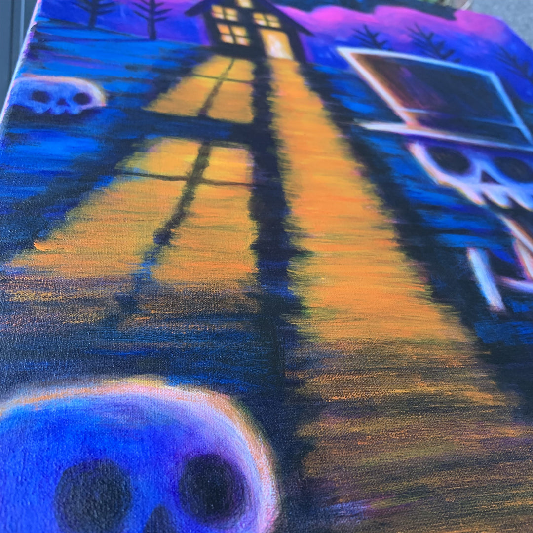 We All Have Secrets 40x50cm Painted Canvas – gothic art by Akumu Ink, alt fashion art from Akumu Ink Clothing