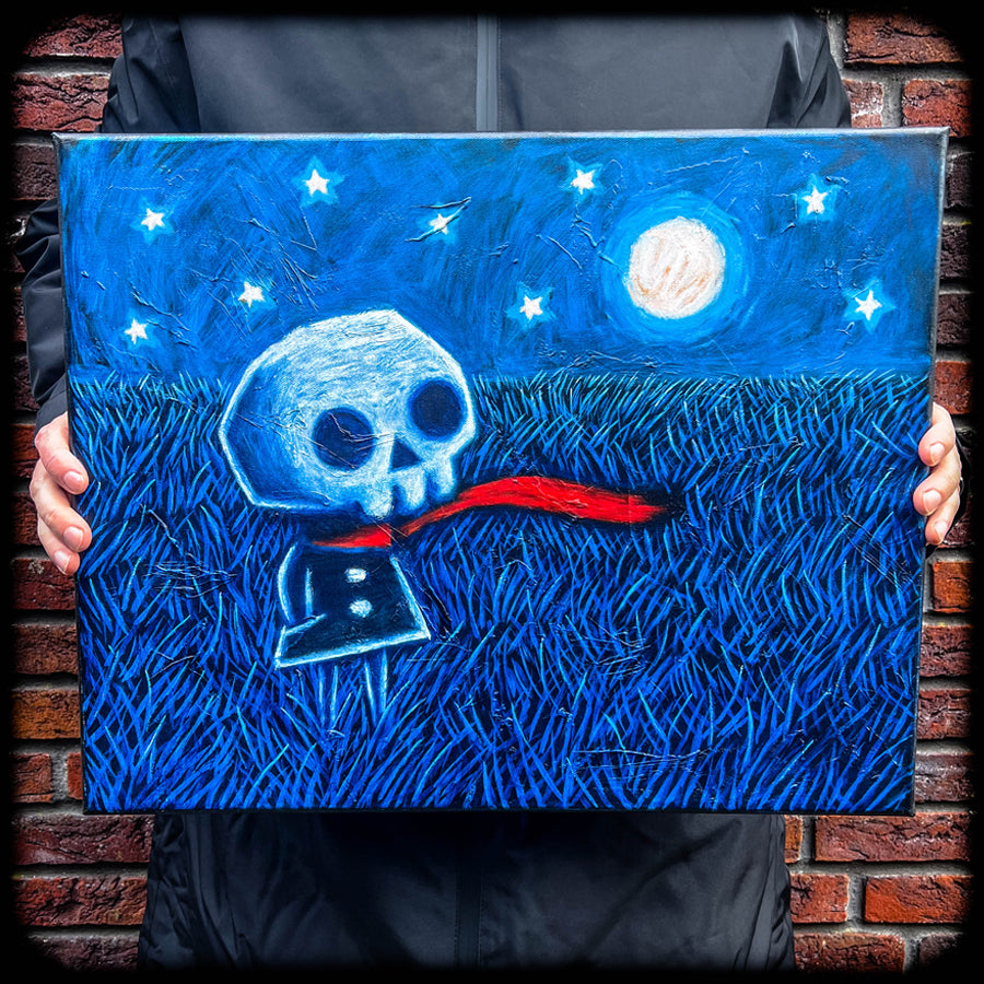 Auf der Suche nach Wärme 40x50cm Bemalte Leinwand