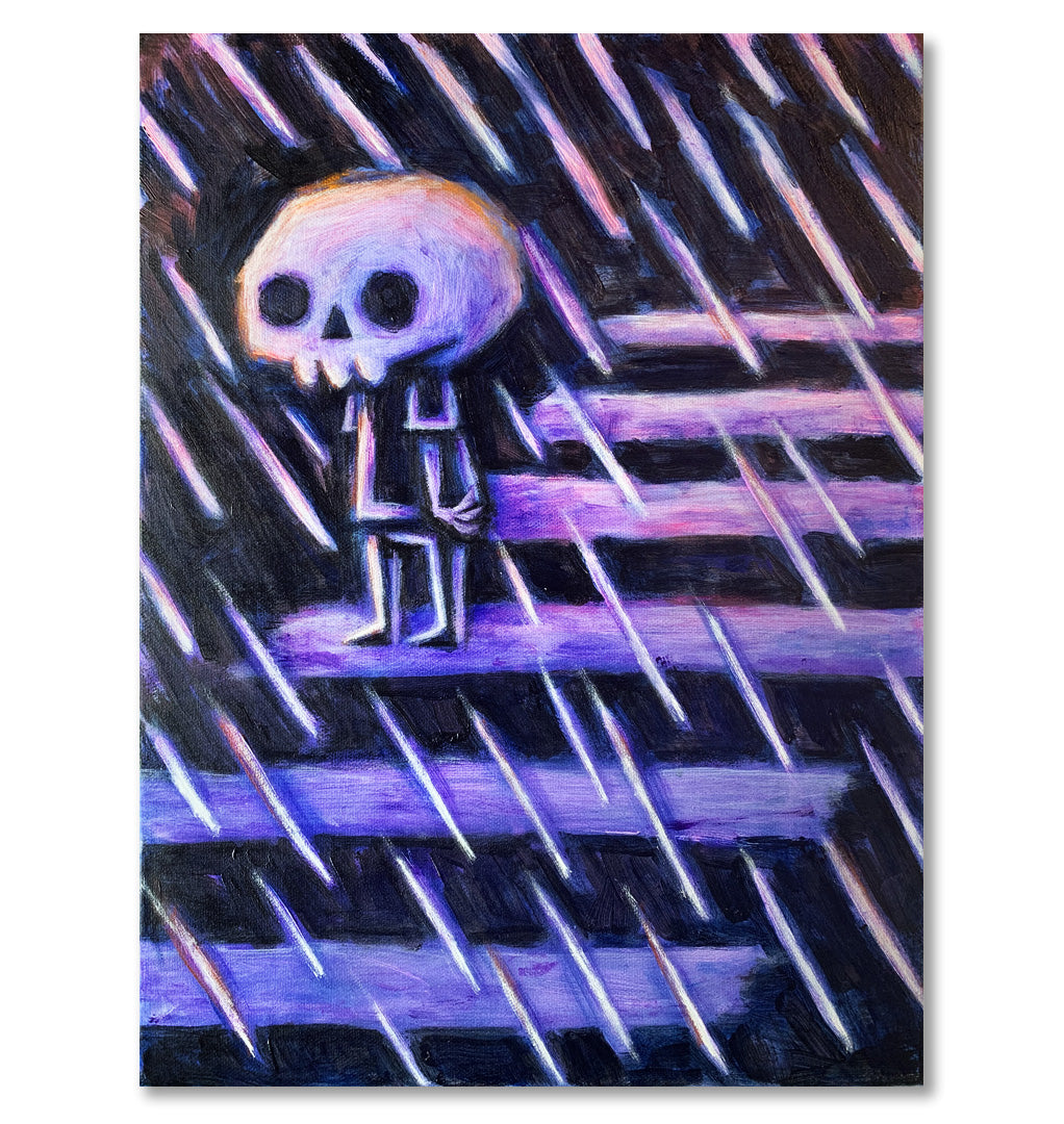 The Crossover 30x40cm Painted Canvas – gothic art by Akumu Ink, alt fashion art from Akumu Ink Clothing