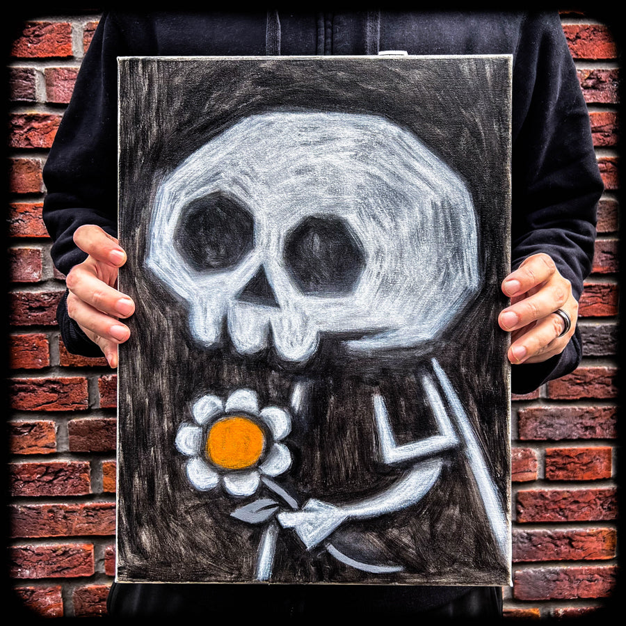 The Last Offering 30x40cm Painted Canvas – gothic art by Akumu Ink, alt fashion art from Akumu Ink Clothing