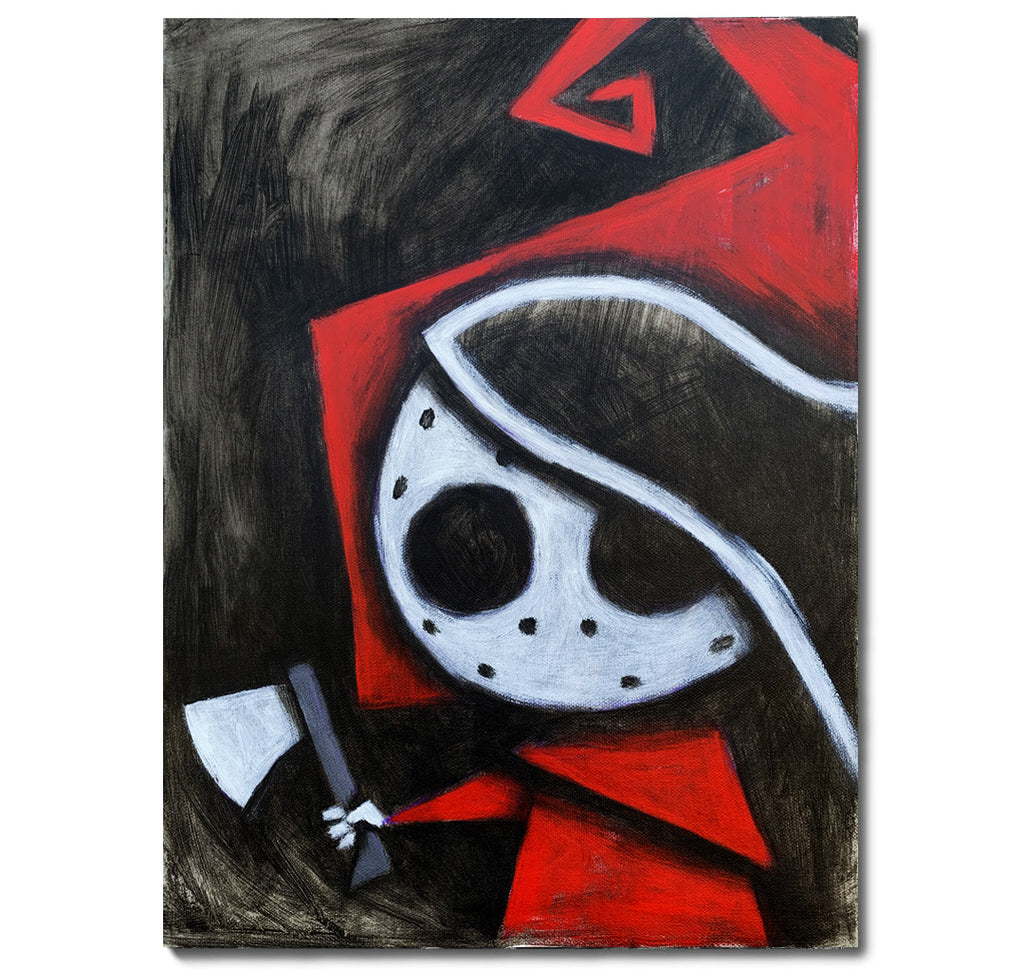Riding Hood 30x40cm Painted Canvas – gothic art by Akumu Ink, alt fashion art from Akumu Ink Clothing