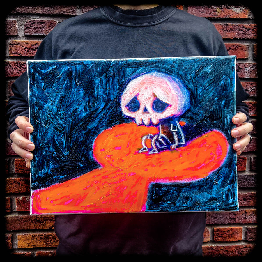 Is It Safe Yet? 30x40cm Painted Canvas