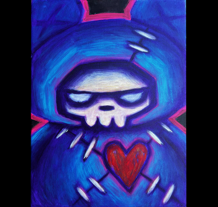 Stuffed with Vengeance 30x40cm Painted Canvas – gothic art by Akumu Ink, alt fashion art from Akumu Ink Clothing