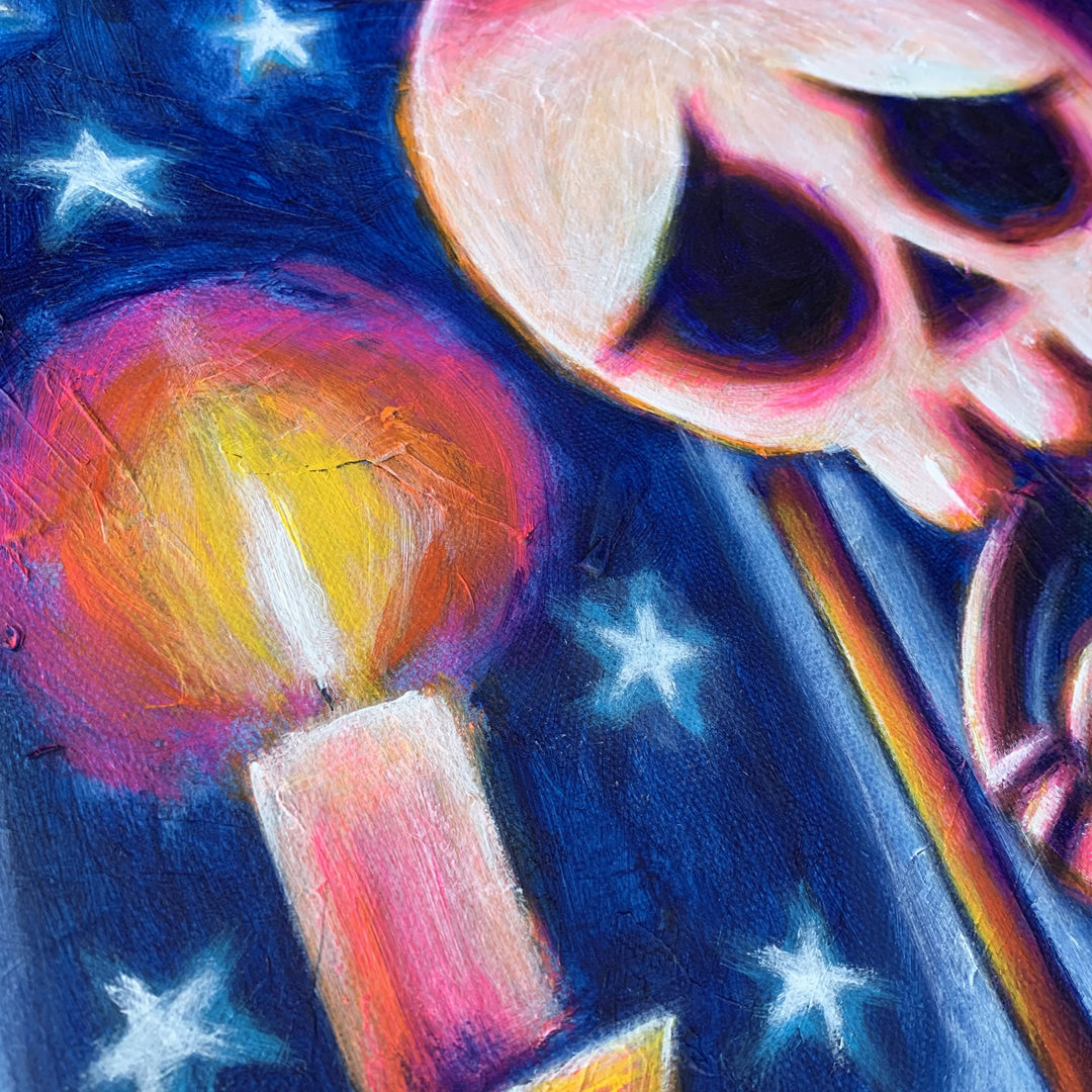 Seeking Warmth 40x50cm Painted Canvas