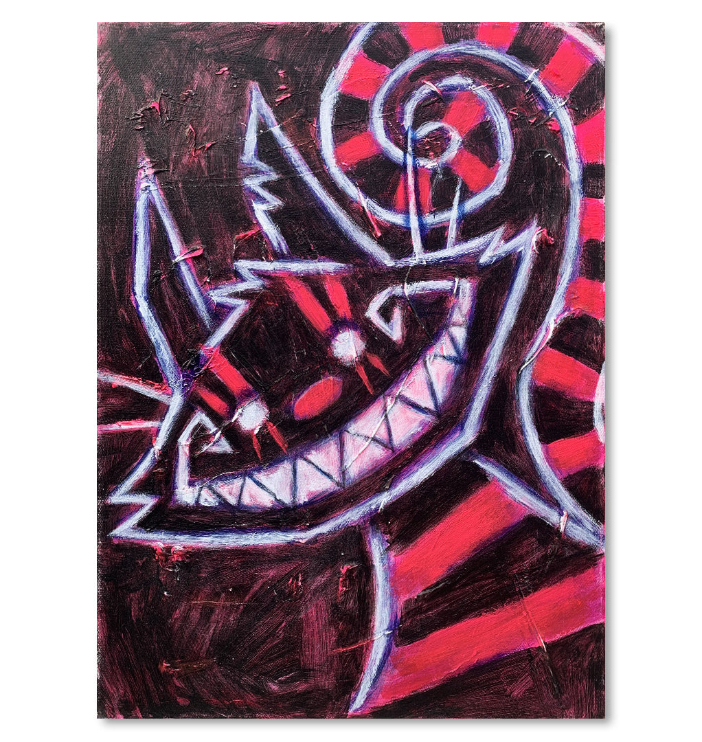 Cheshire Cat Pink 30x40cm Painted Canvas