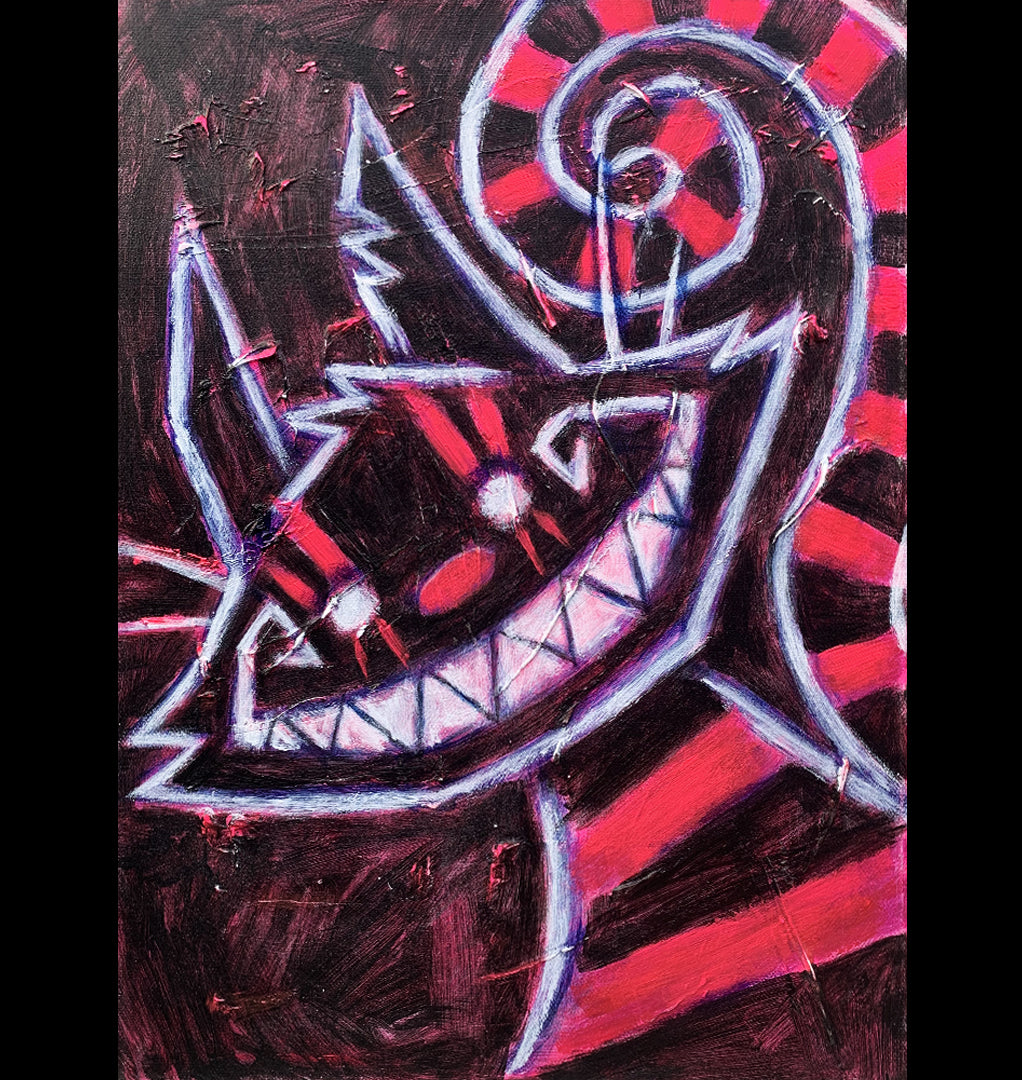 Cheshire Cat Pink 30x40cm Painted Canvas