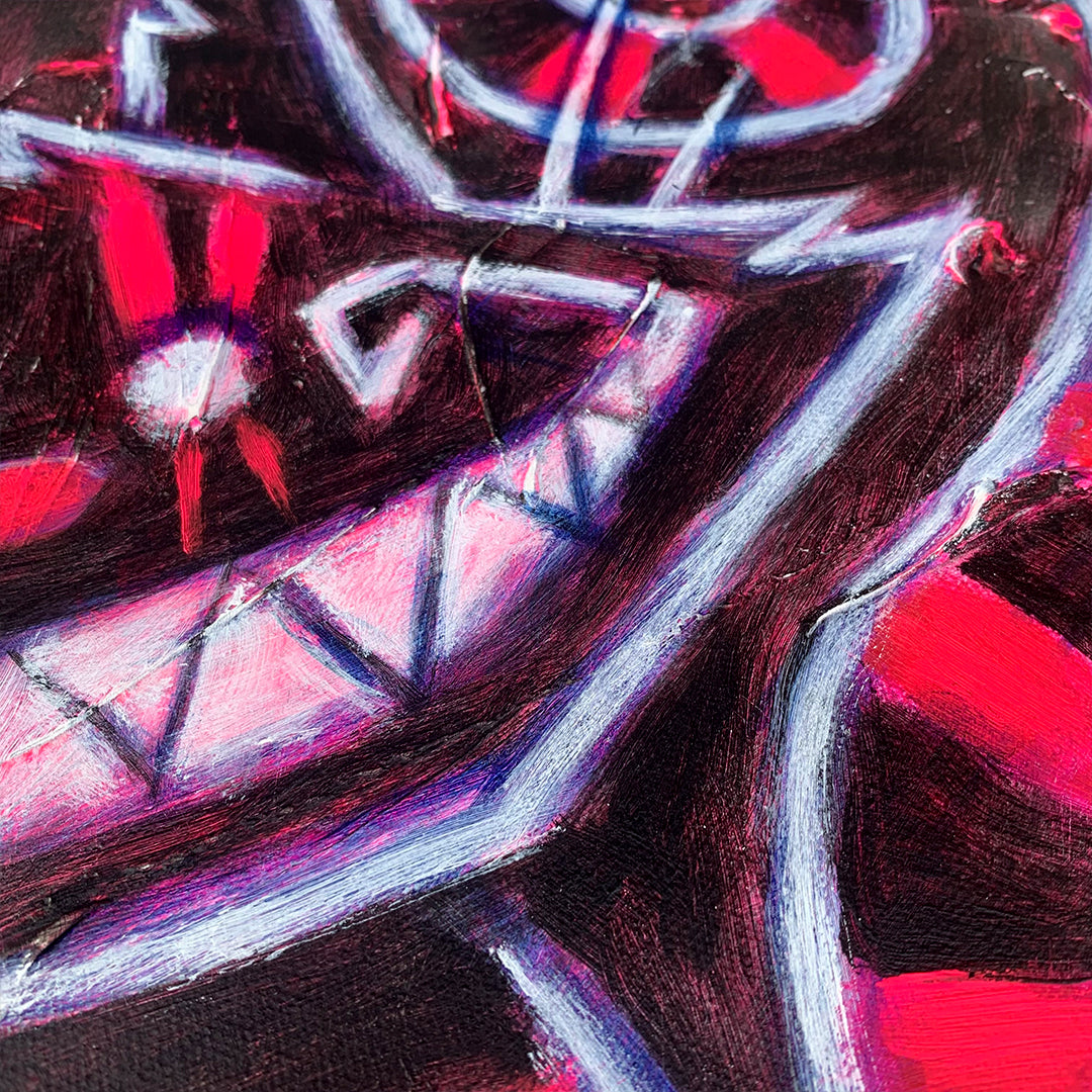 Cheshire Cat Pink 30x40cm Painted Canvas