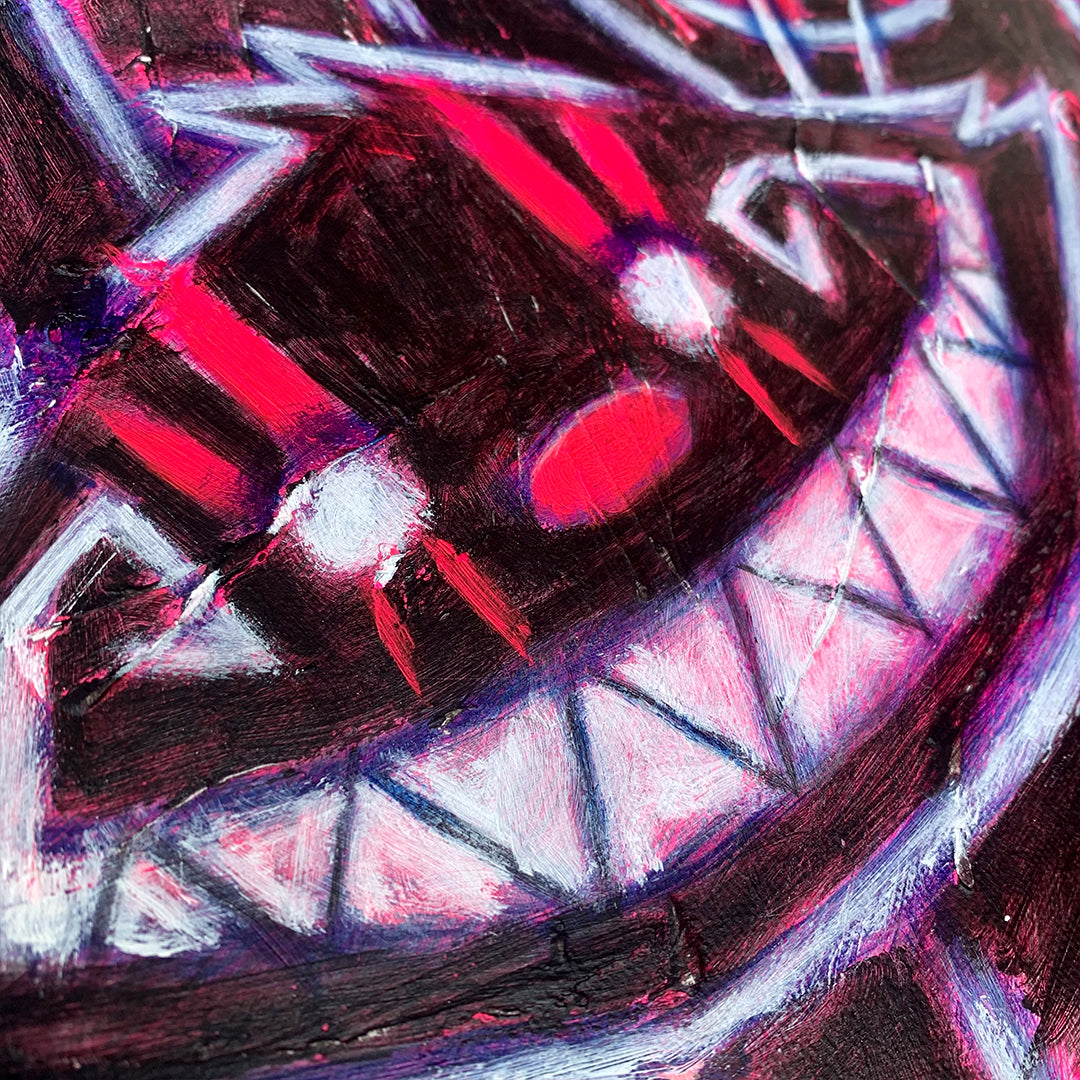 Cheshire Cat Pink 30x40cm Painted Canvas