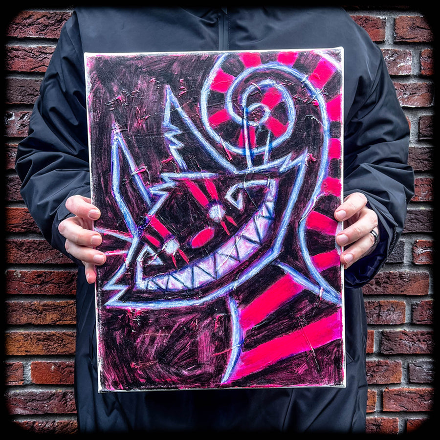 Cheshire Cat Pink 30x40cm Painted Canvas