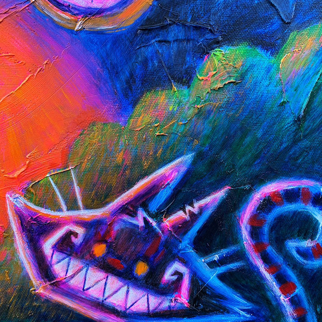 Alice Under the Clock Tree 50x60cm Painted Canvas