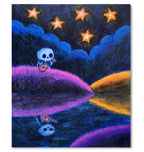 By the Lake, Under the Stars 50x60cm Painted Canvas – gothic art by Akumu Ink, alt fashion art from Akumu Ink Clothing