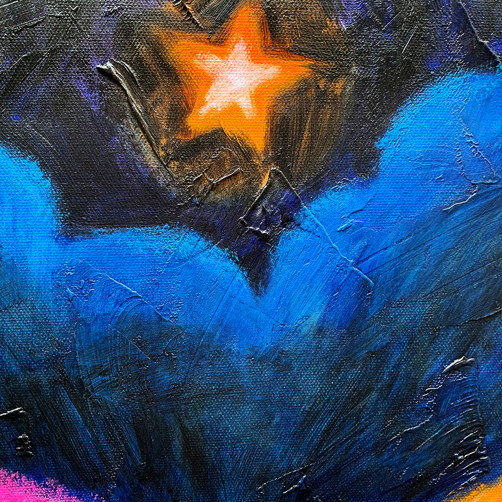 By the Lake, Under the Stars 50x60cm Painted Canvas – gothic art by Akumu Ink, alt fashion art from Akumu Ink Clothing