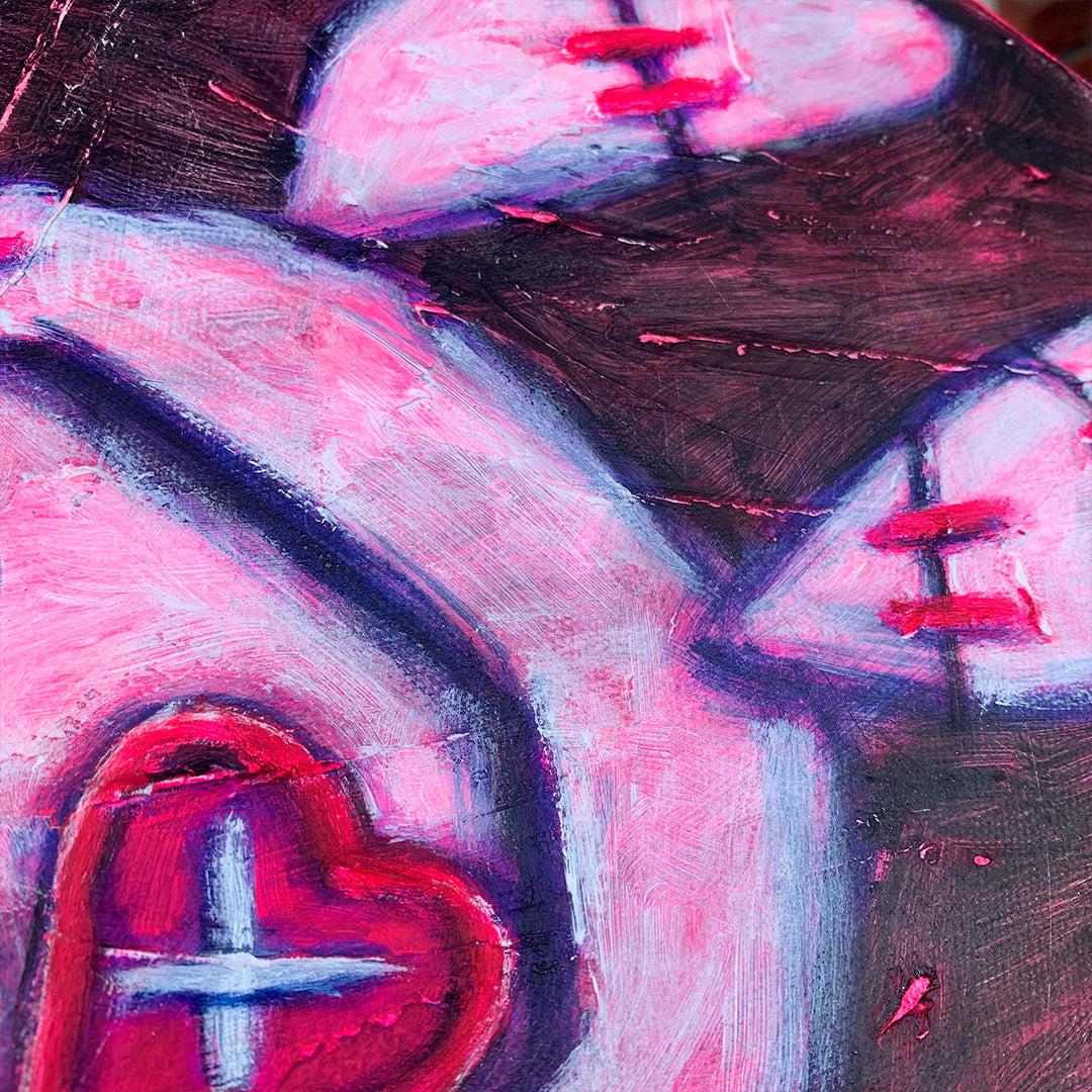 White Rabbit Pink 30x40cm Painted Canvas