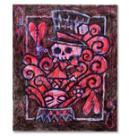The Queen and the Mad Hatter 50x60cm Painted Canvas – gothic art by Akumu Ink, alt fashion art from Akumu Ink Clothing