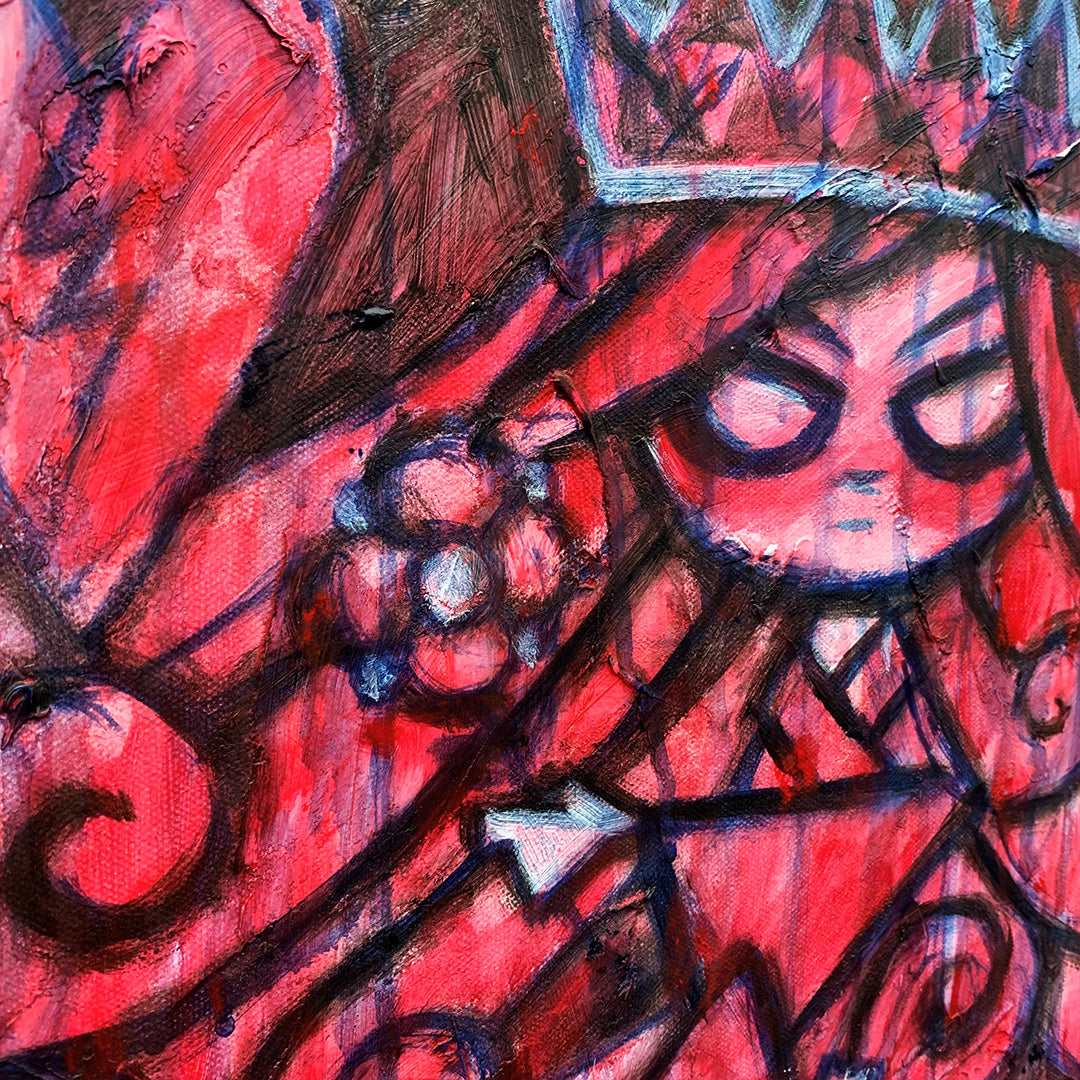 The Queen and the Mad Hatter 50x60cm Painted Canvas