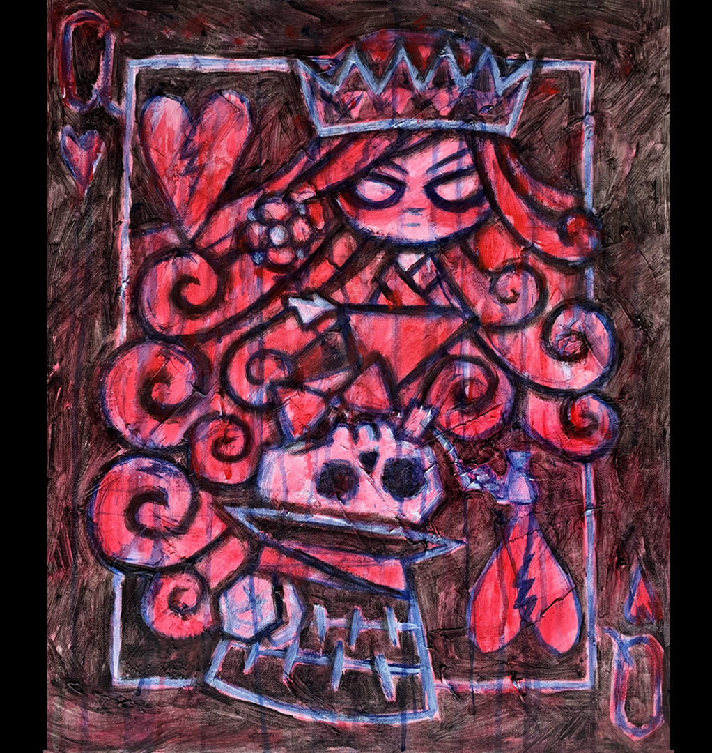 The Queen and the Mad Hatter 50x60cm Painted Canvas