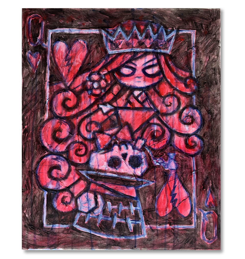 The Queen and the Mad Hatter 50x60cm Painted Canvas