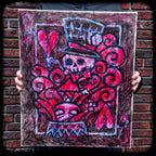 The Queen and the Mad Hatter 50x60cm Painted Canvas – gothic art by Akumu Ink, alt fashion art from Akumu Ink Clothing