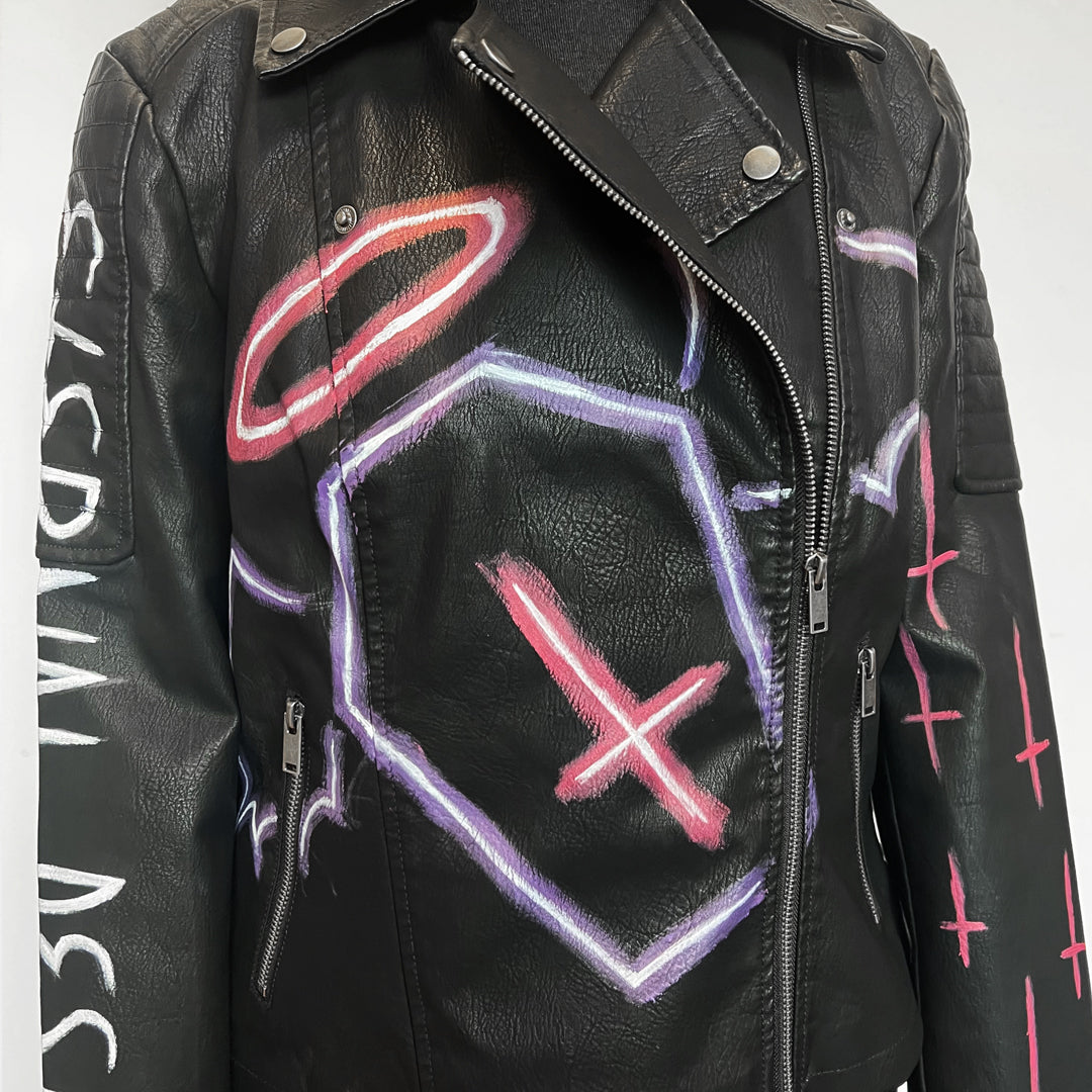 Eternal Despair Hand-Painted Jacket – gothic  by Akumu Ink Clothing, alt fashion art from Akumu Ink Clothing