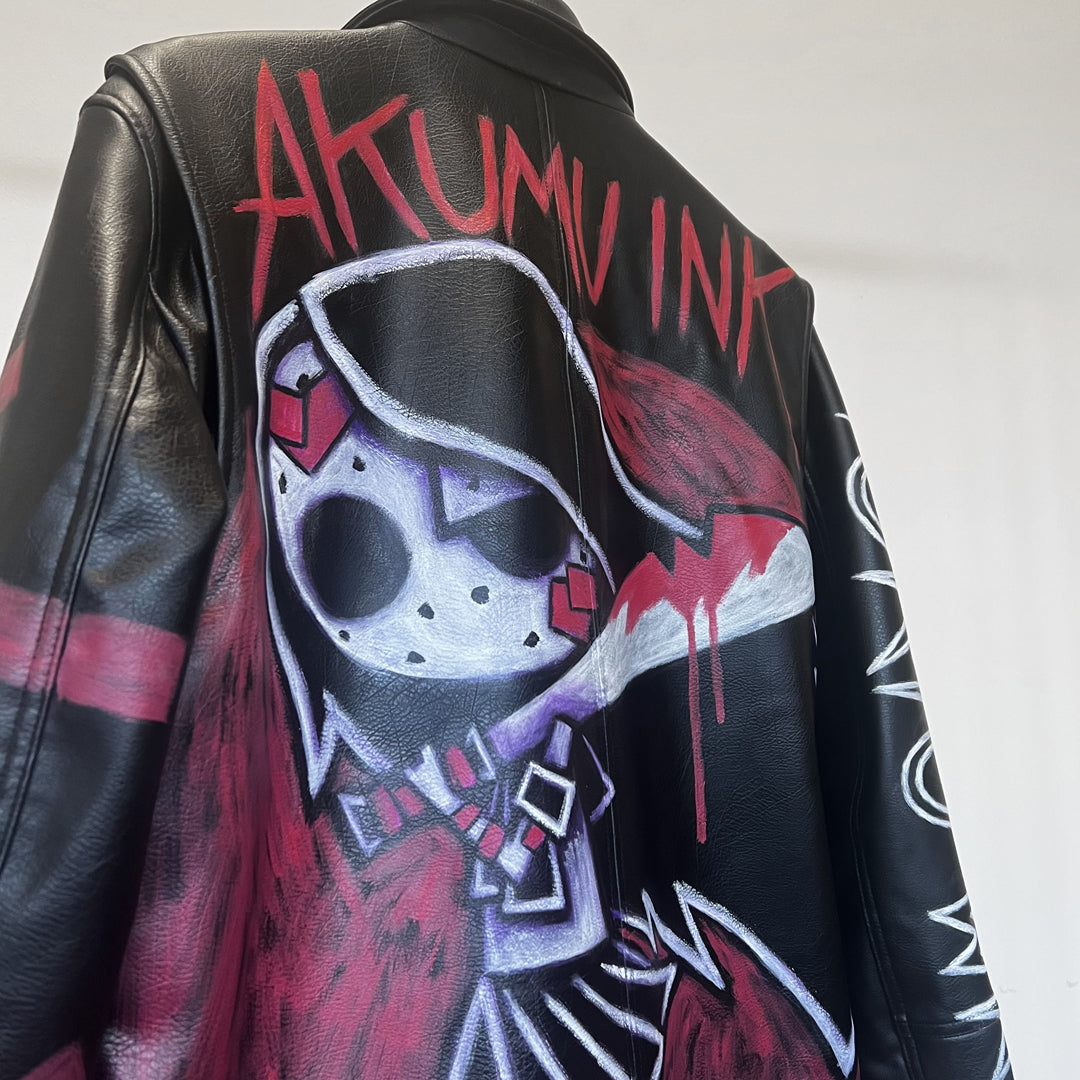 Tokyo Wrath Hand-Painted Jacket – gothic  by Akumu Ink Clothing, alt fashion art from Akumu Ink Clothing