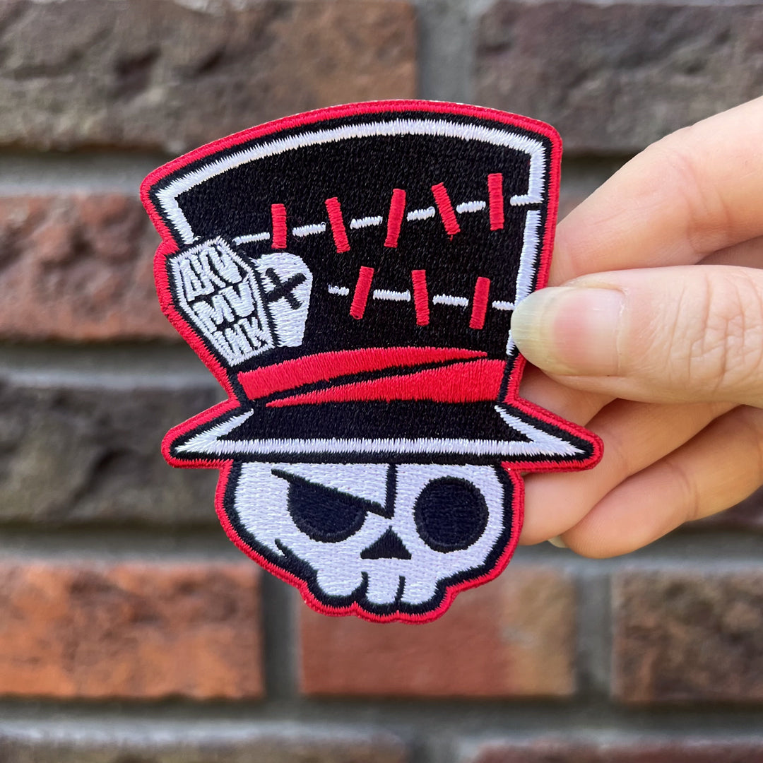 Mad Hatter Patch – gothic Accessories by Akumu Ink, alt fashion art from Akumu Ink Clothing