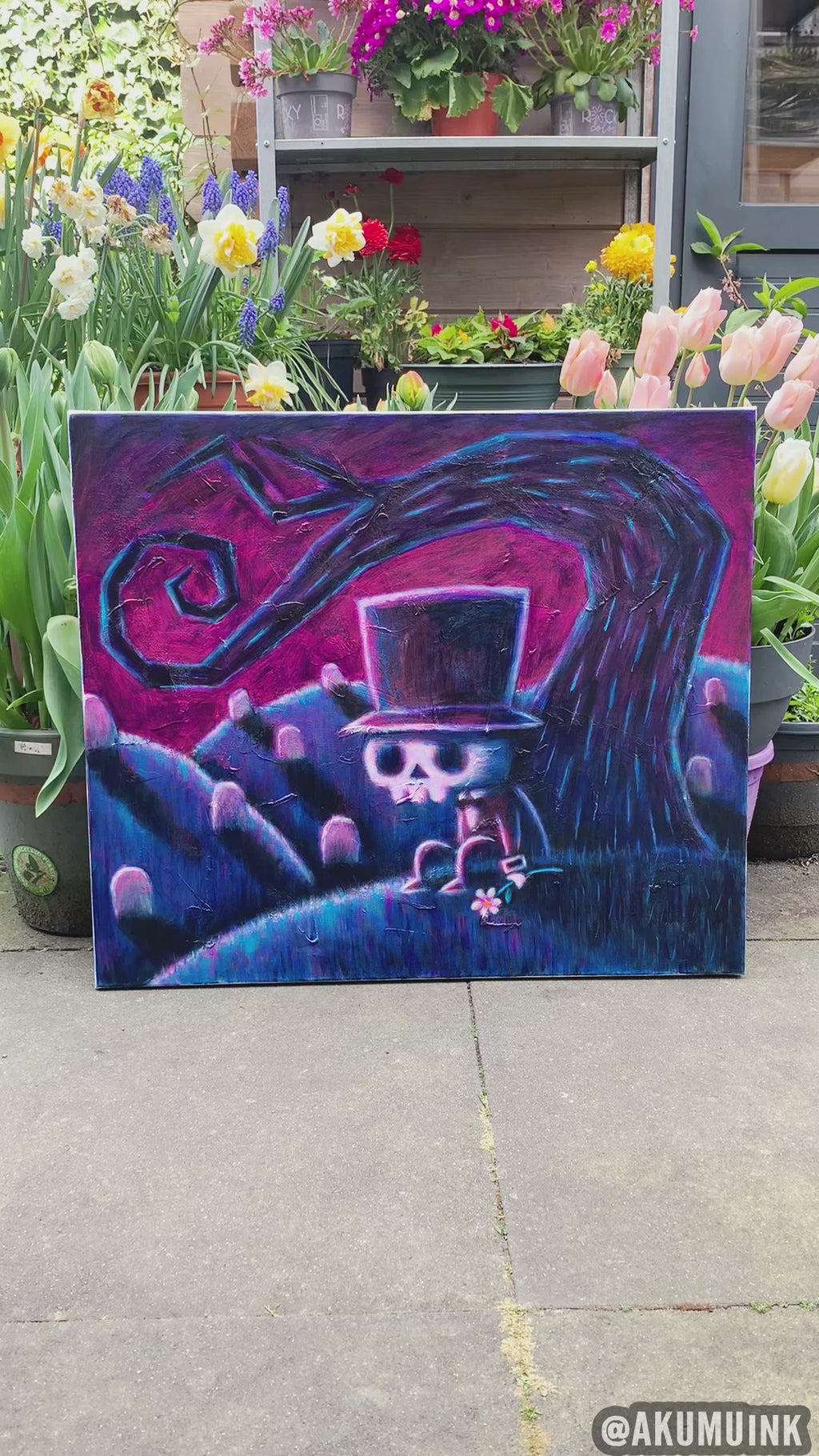 The Night Arrives, But I Still Wait For You 60x70cm Painted Canvas
