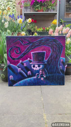 The Night Arrives, But I Still Wait For You 60x70cm Painted Canvas