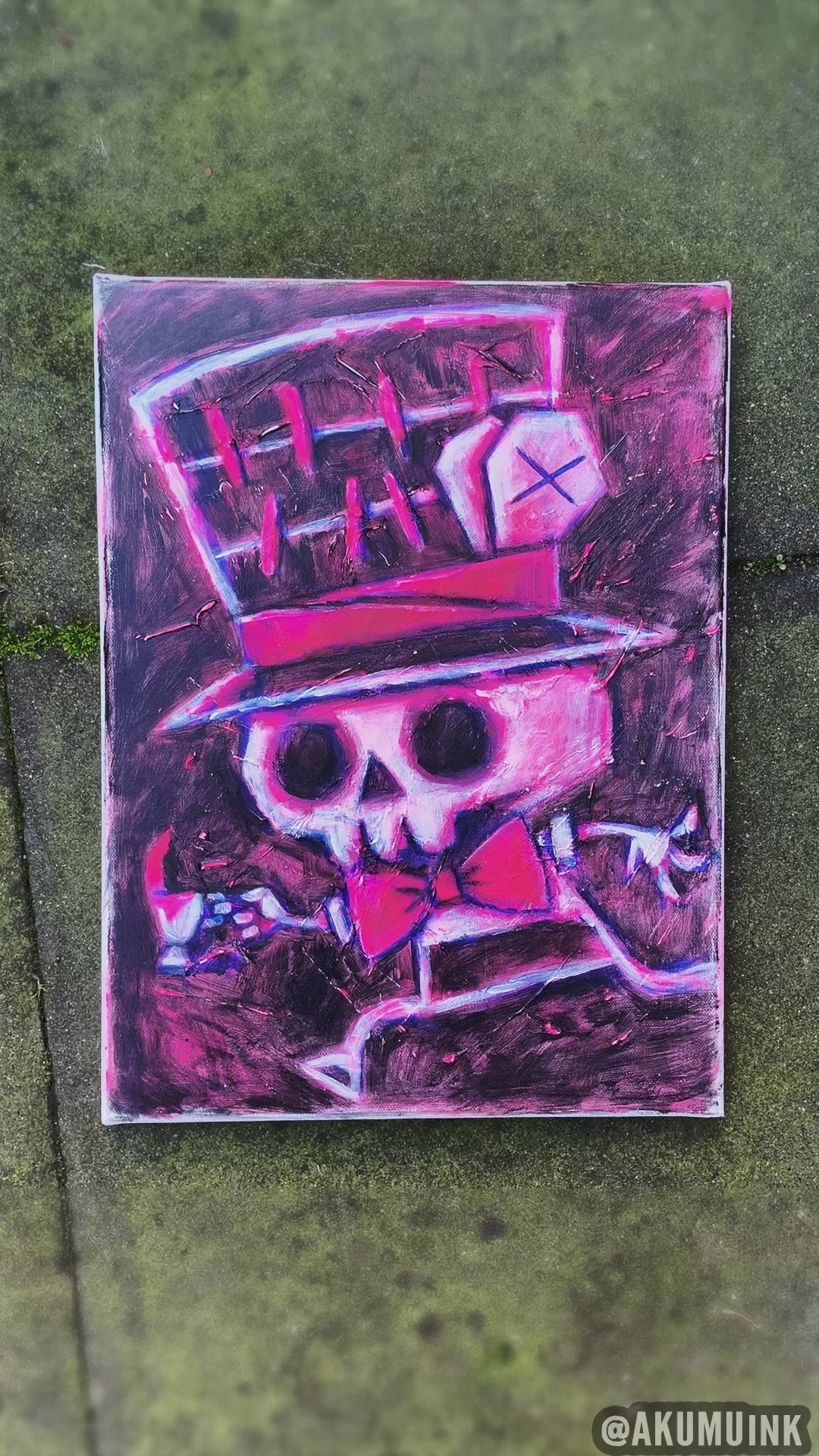 Hatter Pink 30x40cm Painted Canvas