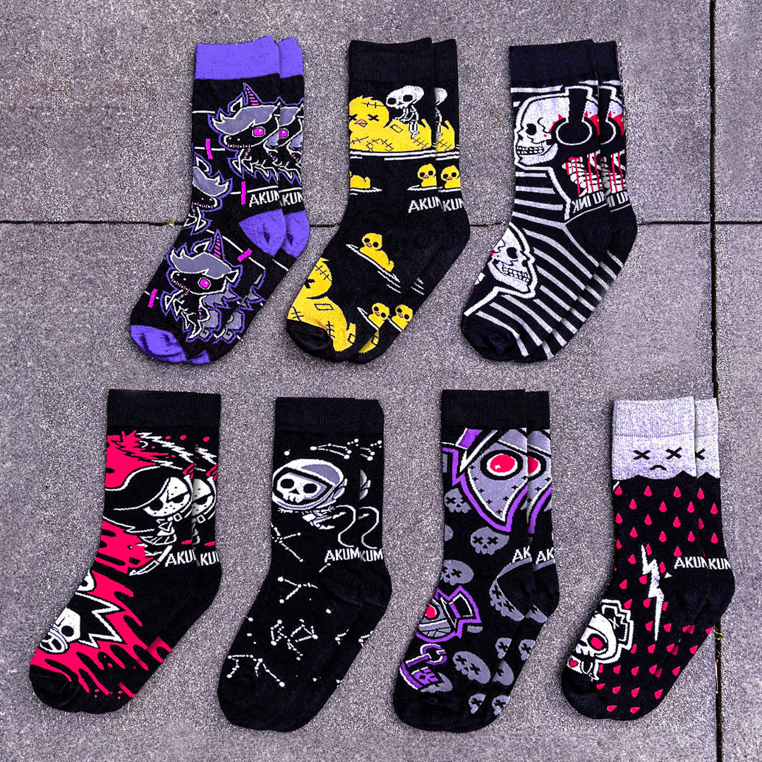 Mystery Sock Pack – gothic socks by Akumu Ink, alt fashion art from Akumu Ink Clothing