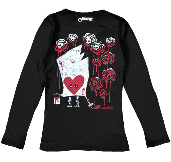 Painting The Roses With Blood Women Long Sleeve Tshirt, Women Shirts, Akumu ink, goth, emo