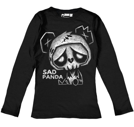 Sad Panda Women Long Sleeve Tshirt, Women Shirts, Akumu ink, goth, emo